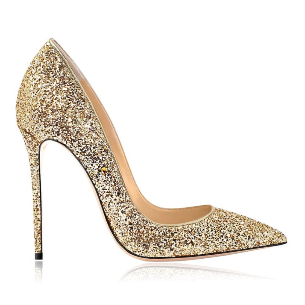 Identita Gold Glitter Heels